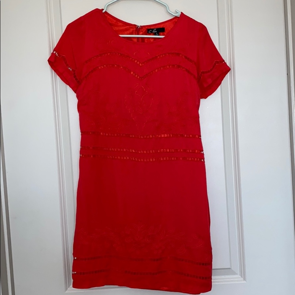 Red mini dress